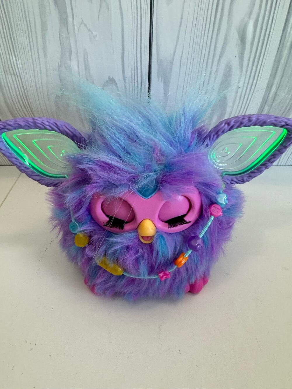 Furby Purple Plush Interactive Toy 2023 Hasbro  Tested/ Working w/necklace